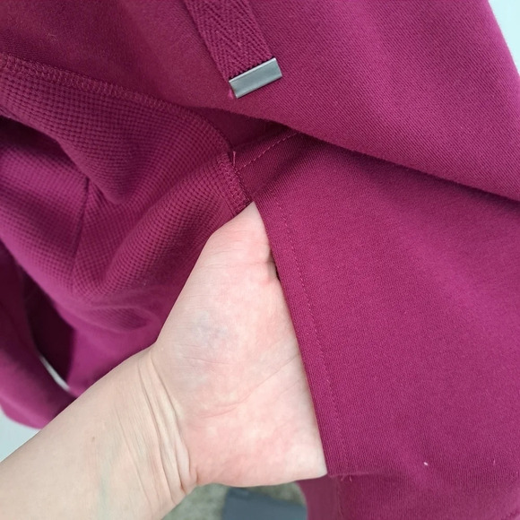 LOGO Lori Goldstein Purple Hooded Oversized Tunic Sweater Pullover Size Small - Picture 7 of 7